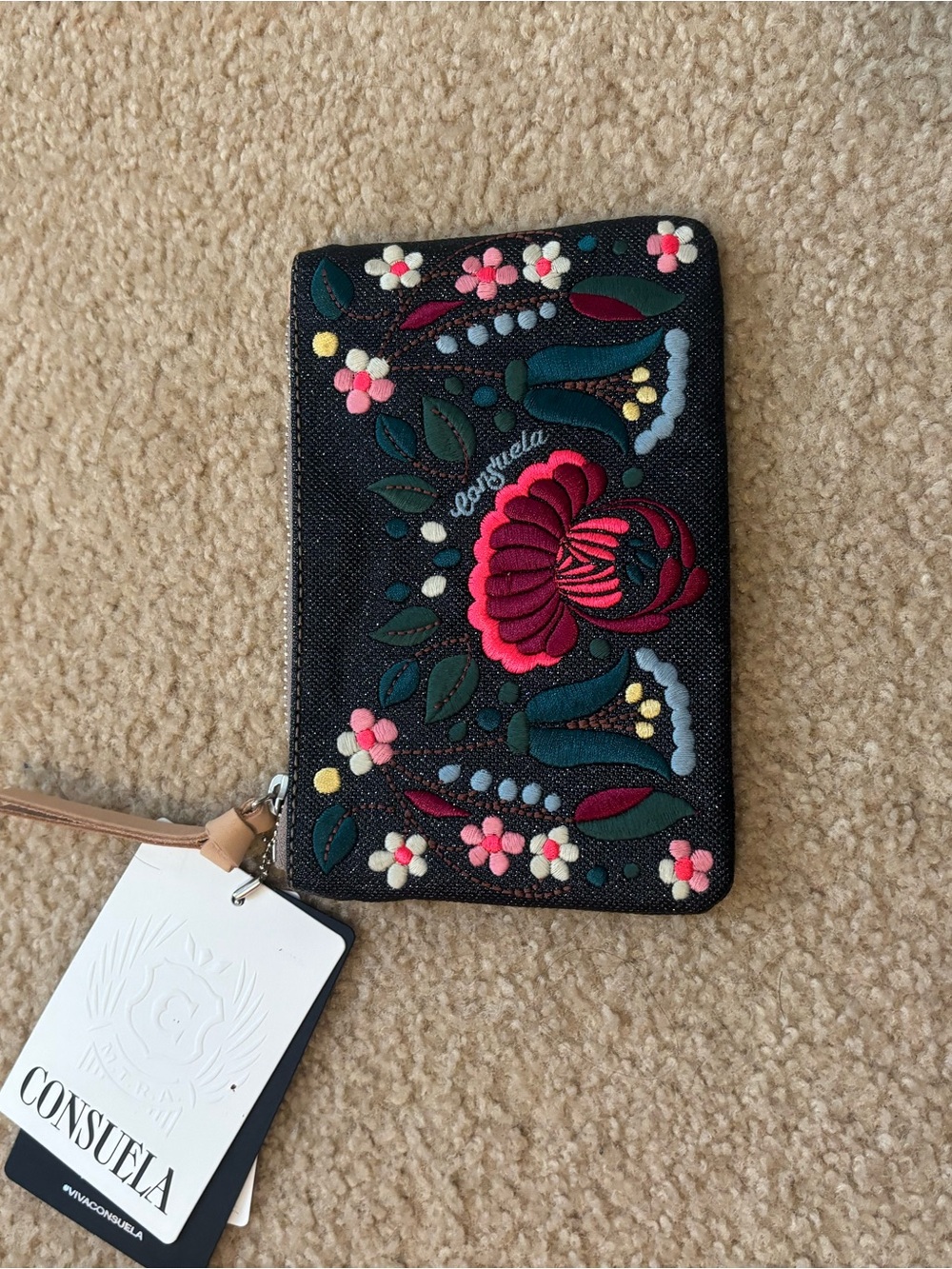 Consuela Black Floral combi wallet